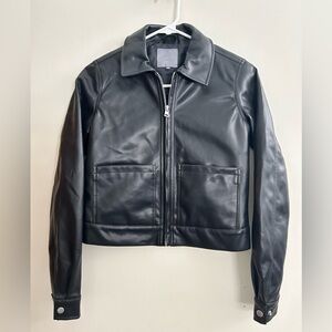 Ultra Flirt Black Faux Leather Zip Jacket